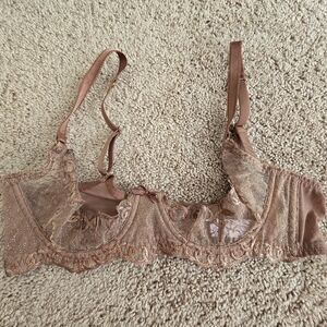 Savage X Fenty Partial Cup Lace Bra in Brown